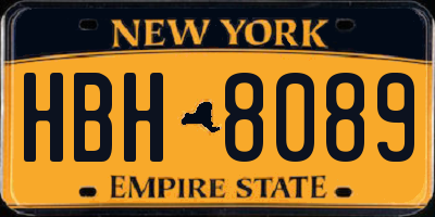 NY license plate HBH8089