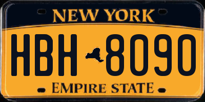 NY license plate HBH8090
