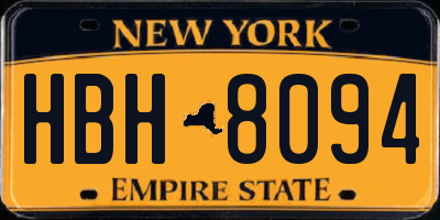 NY license plate HBH8094