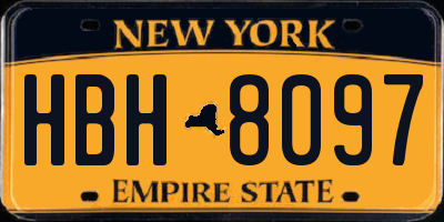 NY license plate HBH8097