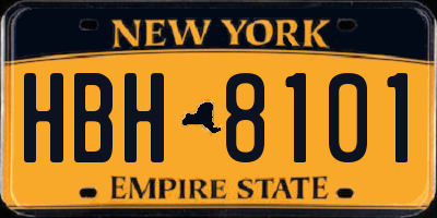 NY license plate HBH8101