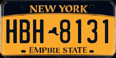 NY license plate HBH8131