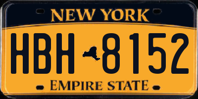 NY license plate HBH8152