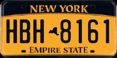 NY license plate HBH8161