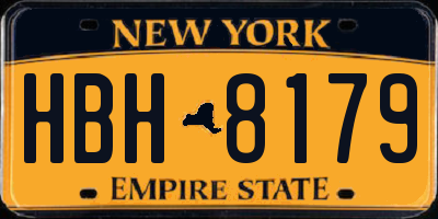 NY license plate HBH8179