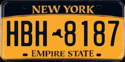 NY license plate HBH8187