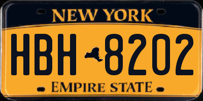 NY license plate HBH8202