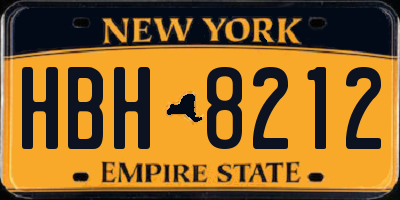 NY license plate HBH8212