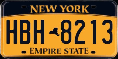 NY license plate HBH8213