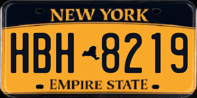 NY license plate HBH8219
