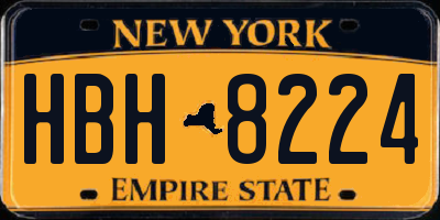 NY license plate HBH8224