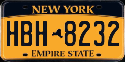 NY license plate HBH8232