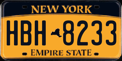 NY license plate HBH8233