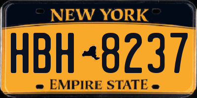 NY license plate HBH8237