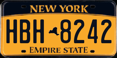 NY license plate HBH8242