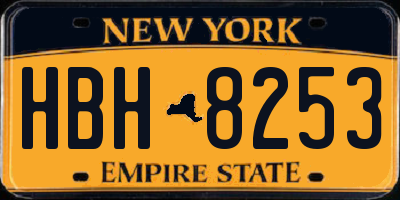 NY license plate HBH8253