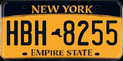 NY license plate HBH8255