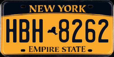 NY license plate HBH8262