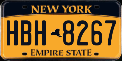 NY license plate HBH8267
