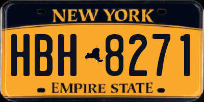 NY license plate HBH8271