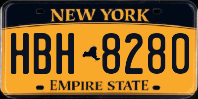 NY license plate HBH8280