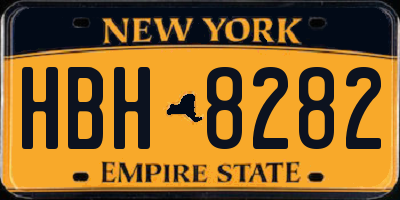 NY license plate HBH8282