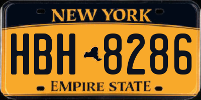 NY license plate HBH8286