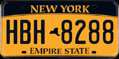 NY license plate HBH8288