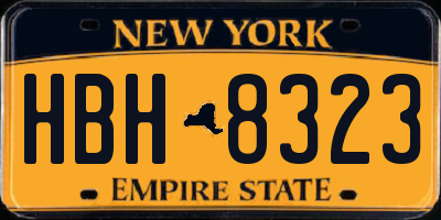NY license plate HBH8323