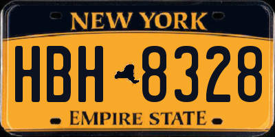 NY license plate HBH8328
