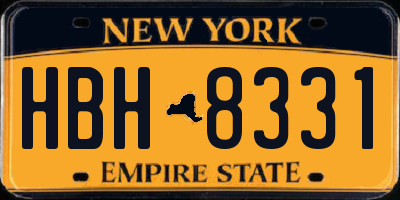 NY license plate HBH8331