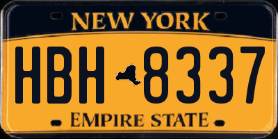 NY license plate HBH8337