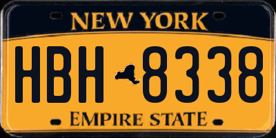 NY license plate HBH8338