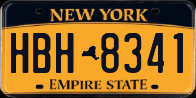 NY license plate HBH8341