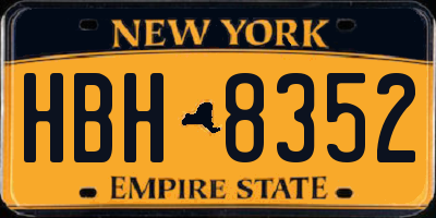 NY license plate HBH8352