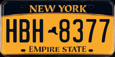 NY license plate HBH8377