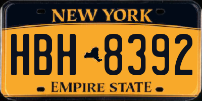 NY license plate HBH8392