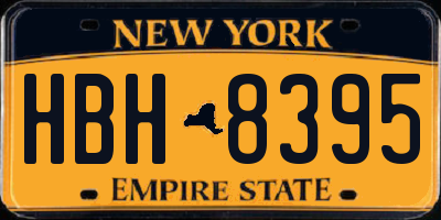 NY license plate HBH8395