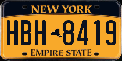 NY license plate HBH8419