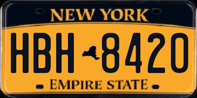 NY license plate HBH8420