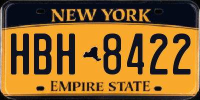 NY license plate HBH8422
