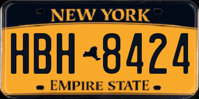 NY license plate HBH8424