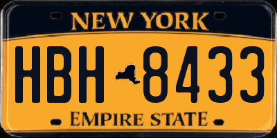 NY license plate HBH8433