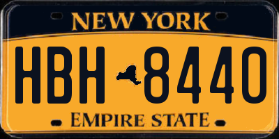 NY license plate HBH8440