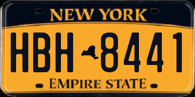 NY license plate HBH8441