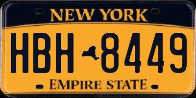 NY license plate HBH8449