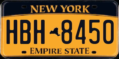 NY license plate HBH8450