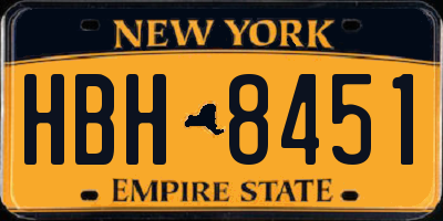NY license plate HBH8451