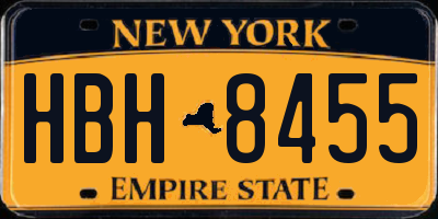 NY license plate HBH8455