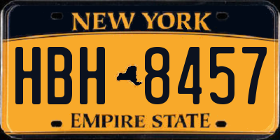 NY license plate HBH8457